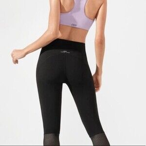 Lorna Jane No Dig Sculpting Mesh Ankle Biter Cropped Tights S